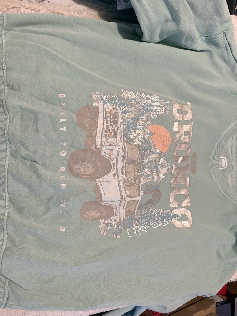 Bronco Graphic Crewneck Sweatshirt - Mint Green